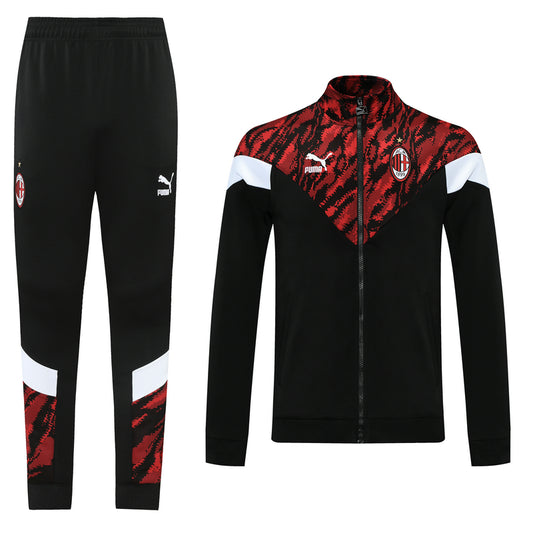 AC Milan Tracksuit- Black & Red Pattern